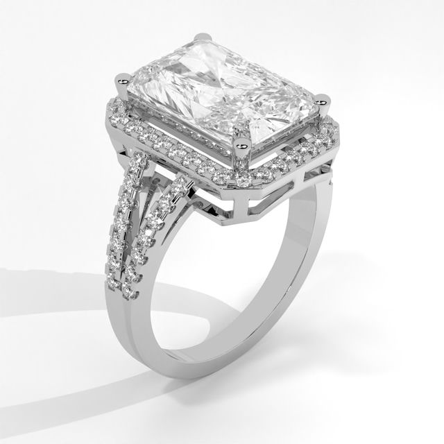 Radiant Halo Diamond Ring
