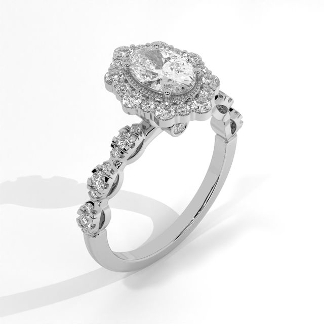Oval Halo Diamond Engagement Ring