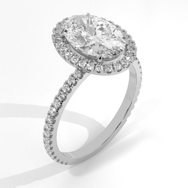 Oval Halo Diamond Engagement Ring