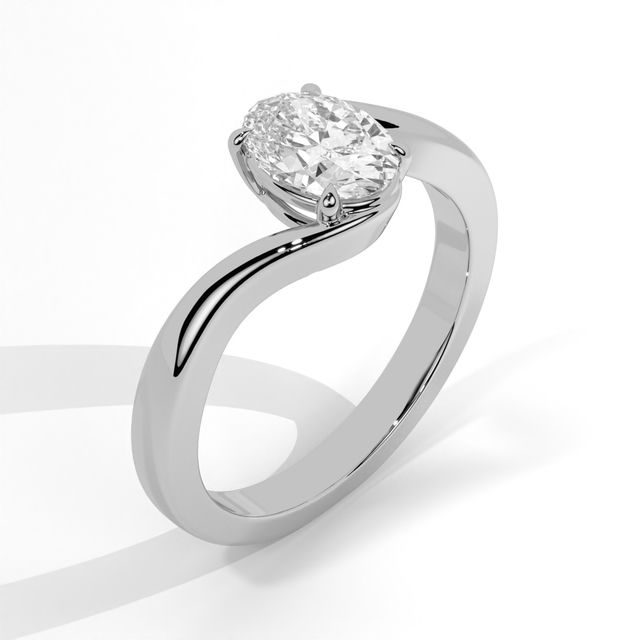 Elegance Oval Solitaire Diamond Ring