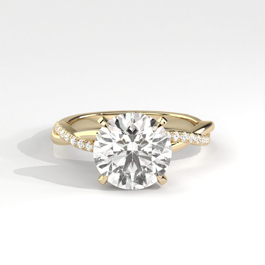 Twisted Pavé Solitaire Diamond Ring — made to order