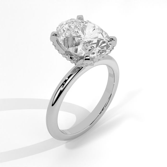 Elegant Oval Diamond Pave Ring