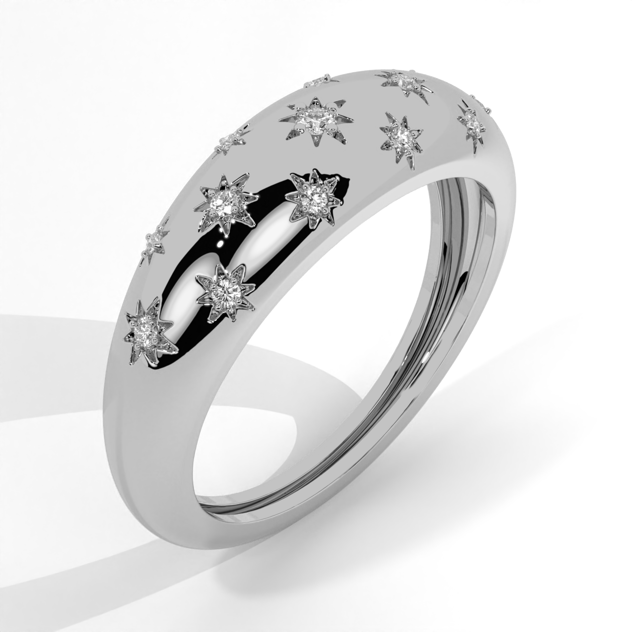 Celestial Star Dome Diamond Ring